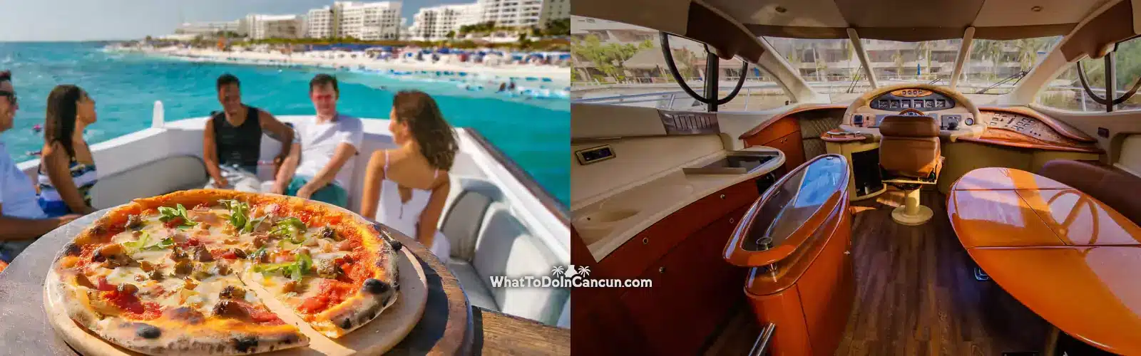 yacht-rental-cancun-with-chef-and-pizza