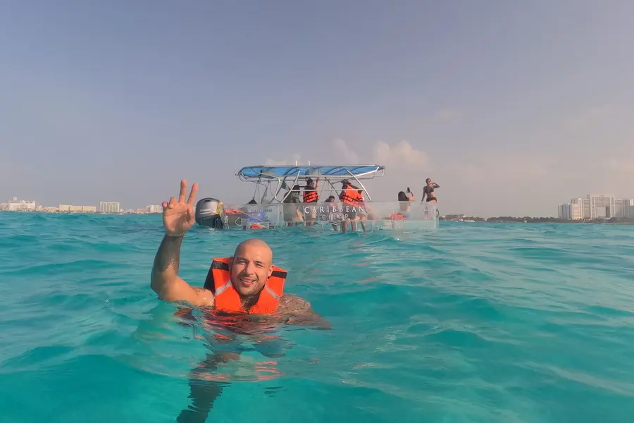 Tour Image Clearboat Tour with Reef Visit & Sandbar Swim in Cancun