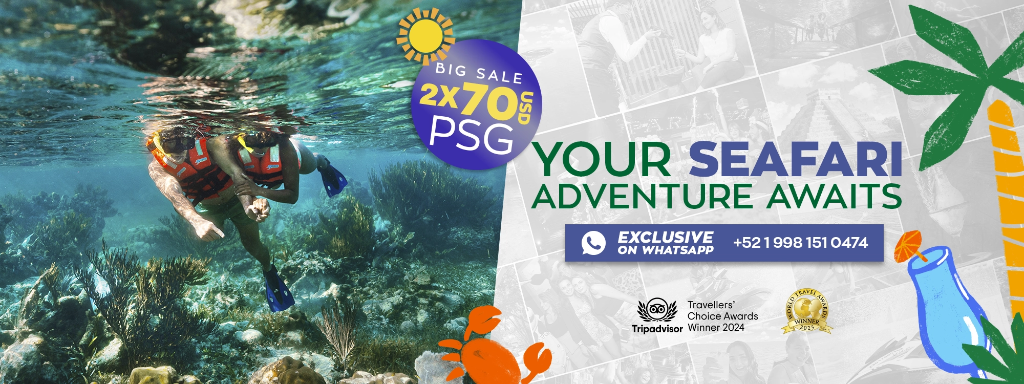 tour puerto morelos reef snorkel adventure