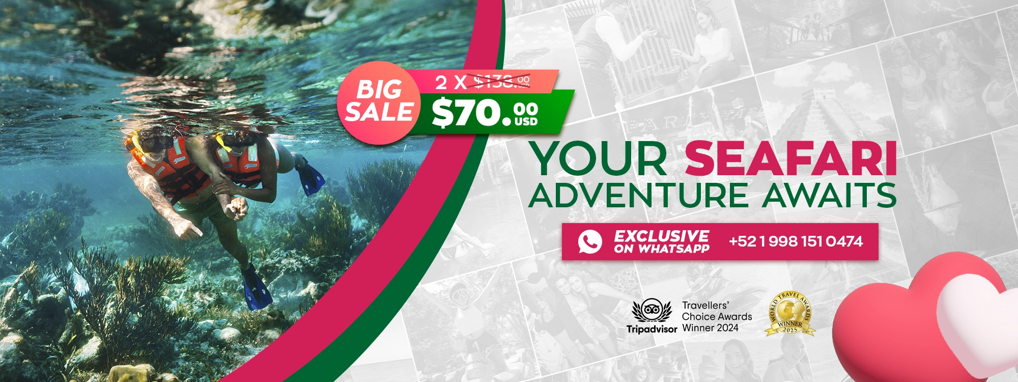 tour puerto morelos reef snorkel adventure