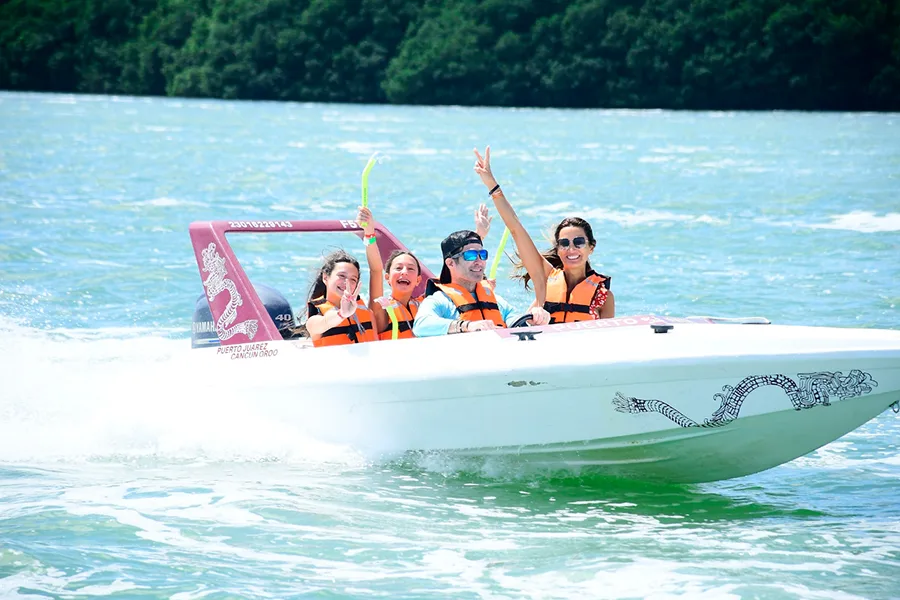 Cancun Jungle Speedboat Adventure & Snorkel On Mayan Reef