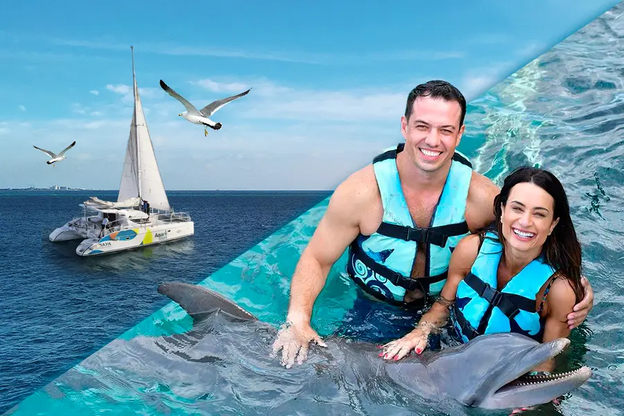 isla mujeres catamaran tour and dolphin swim