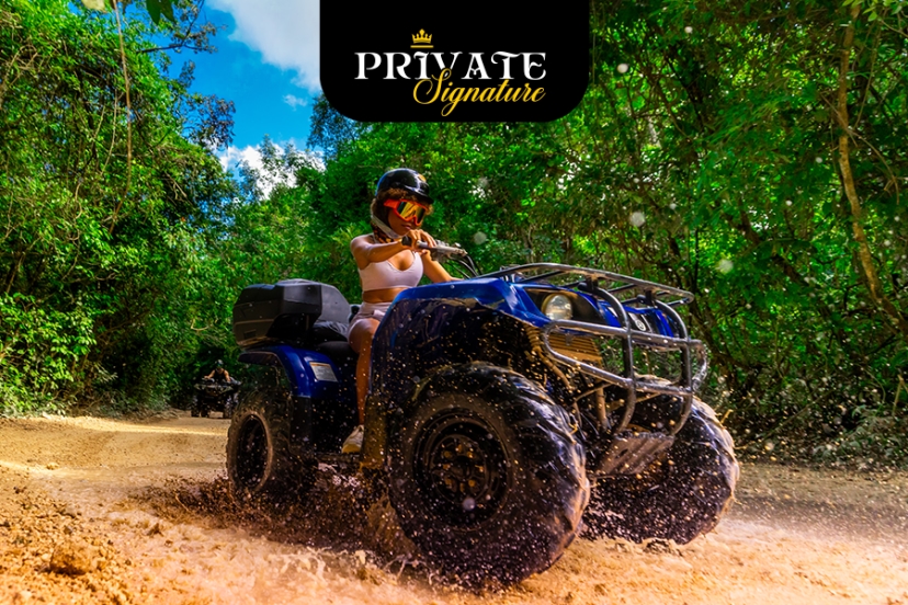 Private Ecopark Experience ATV and Ziplines in Cancun