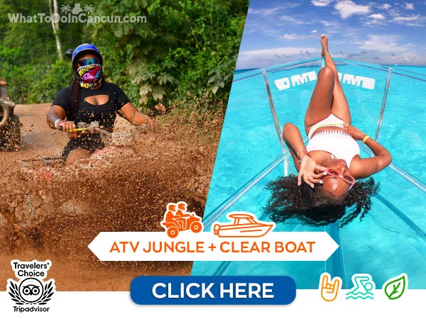 Combo ATV, Zipline & Cenote Adventure & Glass Boat Sightseeing Combo