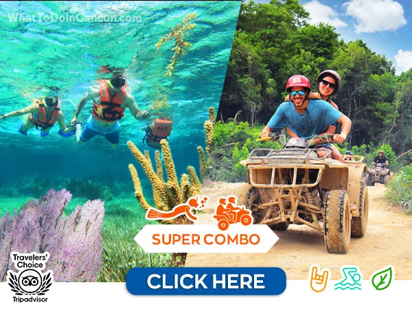 Combo ATV, Zipline & Cenote Adventure & Glass Boat Sightseeing Combo