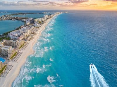 cancun mexico beach aerial view