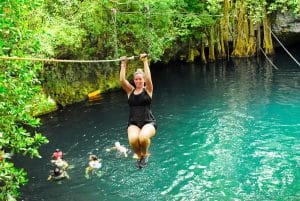 Jumping in cenote ATV and Zipline in cancun