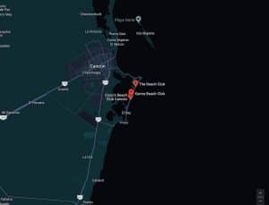 Map of kanna beach club in cancun