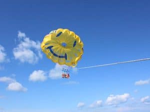 parasailing at the beach in cancun at 80 meters 260 feet high
